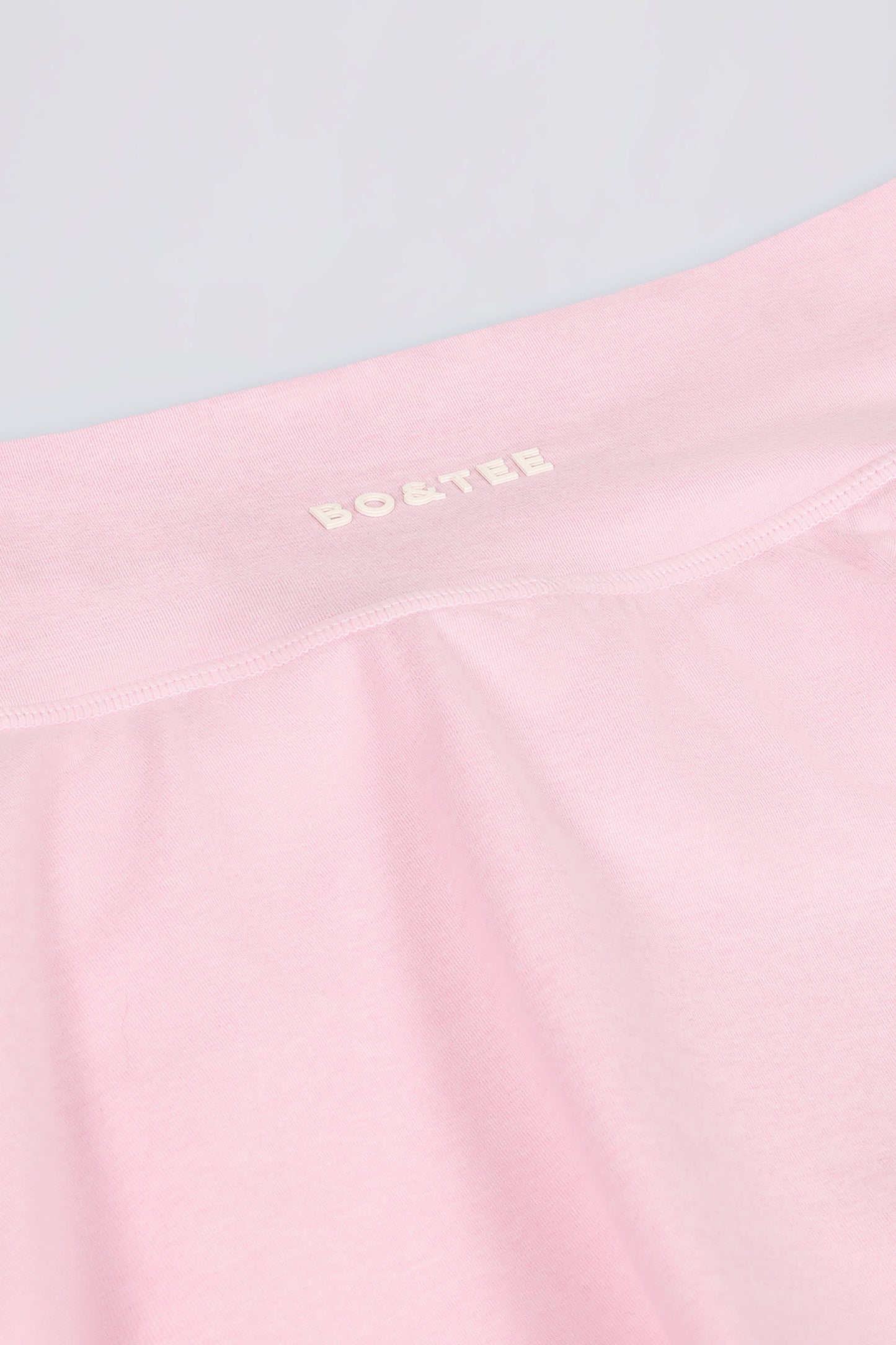 Brushed Jersey Crossover Mini Skort in Pale Pink Marl