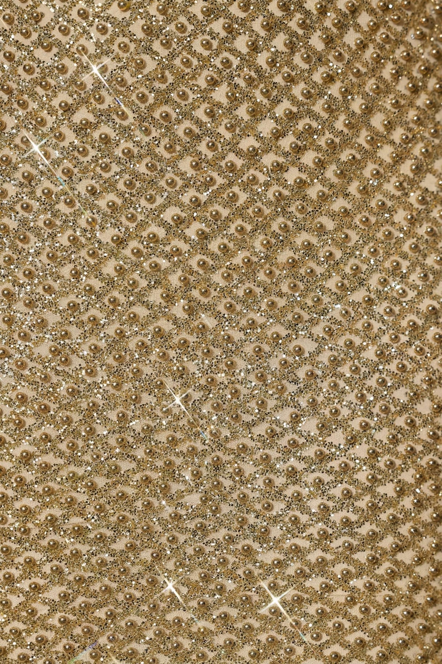 Embellished Cut-Out Gown in Gold